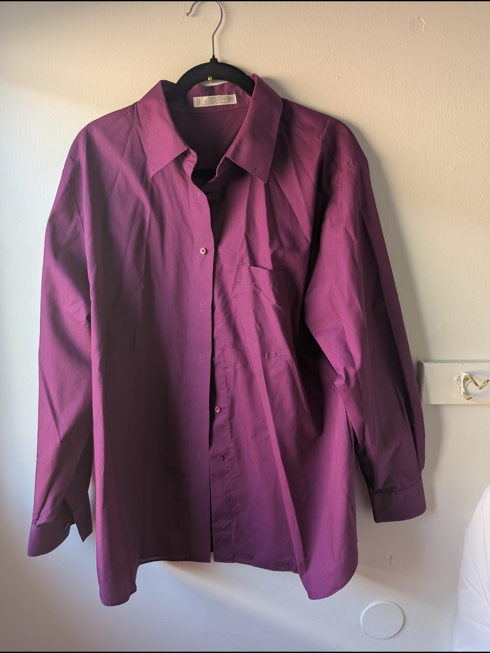Foxcroft Plum Button-Up Dress Shirt Size 16W
